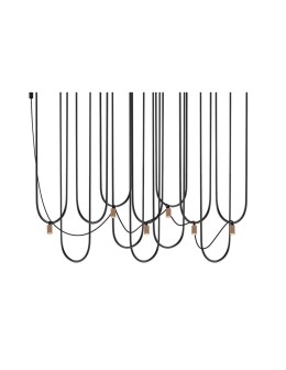 Dohar Udin 6 pendant lamp - Matte black-platinum 9783