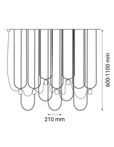 Dohar Lampa wisząca Udin 6 - Czarna-platyna mat 9783 - produkt 2