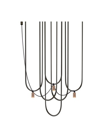Dohar Udin 3 pendant lamp - Matte black-platinum 9784
