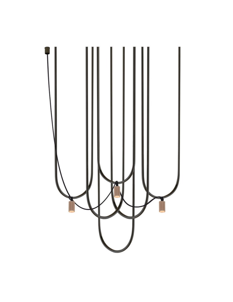 Designer pendant lamps - Dohar Udin 3 pendant lamp - Matte black-platinum 9784 - product kolory-swiatla.pl 1