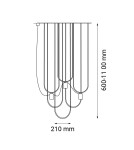 Designer pendant lamps - Dohar Udin 3 pendant lamp - Matte black-platinum 9784 - product 2