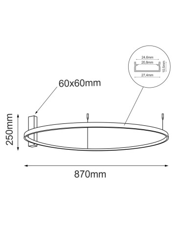 Shilo Plafon Agari 87 - Black (870 mm) 4000K 1342 - product 2