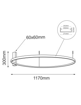 Shilo Plafon Agari 117 - Gold (1170 mm) 3000K 1354 - product 2