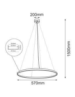 Shilo Lampa wisząca Agari 57 - Złota (570 mm) 3000K 5324 - produkt 2
