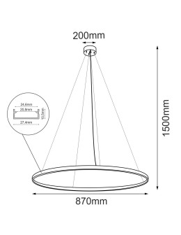 Shilo Lampa wisząca Agari 87 - Złota (870 mm) 4000K 5335 - produkt 2