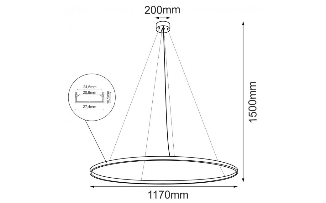 Shilo Lampa wisząca Agari 117- Złota (1170 mm) 4000K 5345
