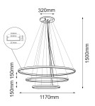 Pendant lamps circles - Shilo Agari Multi 3 pendant lamp 117-87-57 - Gold (1170 mm) 4000K 5421 - product 2