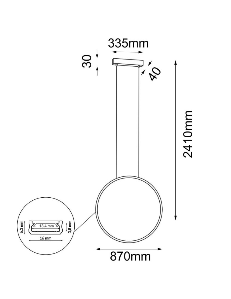 Pendant lamps circles - Shilo Agaro 87 Pendant Lamp - Black (870 mm) 4000K 5312 - product kolory-swiatla.pl 2