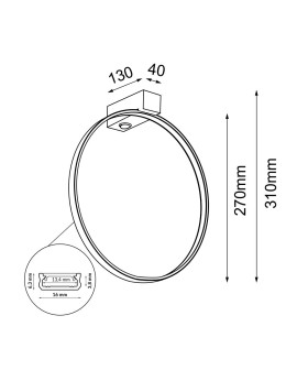 Shilo Kinkiet Agaro 27 - Czarny (310 mm) 3000K 4306 - produkt 2