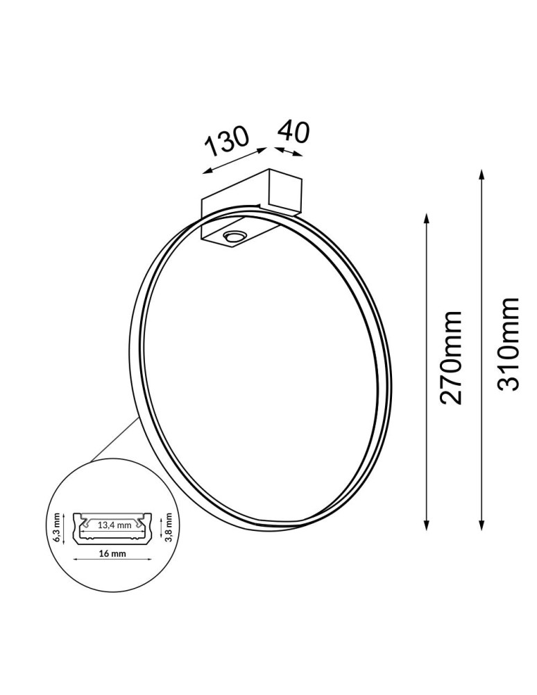 Ring wall lamps - Shilo Wall lamp Agaro 27 - Gold (310 mm) 3000K 4316 - product kolory-swiatla.pl 2