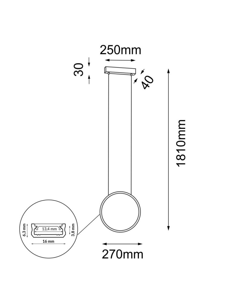 Pendant lamps circles - Shilo Agaro 27 Pendant Lamp - Black (270 mm) 3000K 5306 - product kolory-swiatla.pl 2