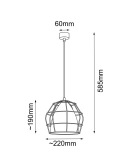 Shilo Lampa wisząca Alkana - Czarna-platyna mat (220 mm) 5022 - produkt 2