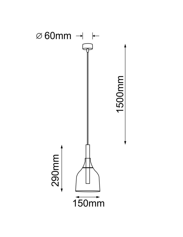 Loft pendant lamps - Shilo Pendant lamp Botor 1 - Black (150 mm) 5095 - product kolory-swiatla.pl 2