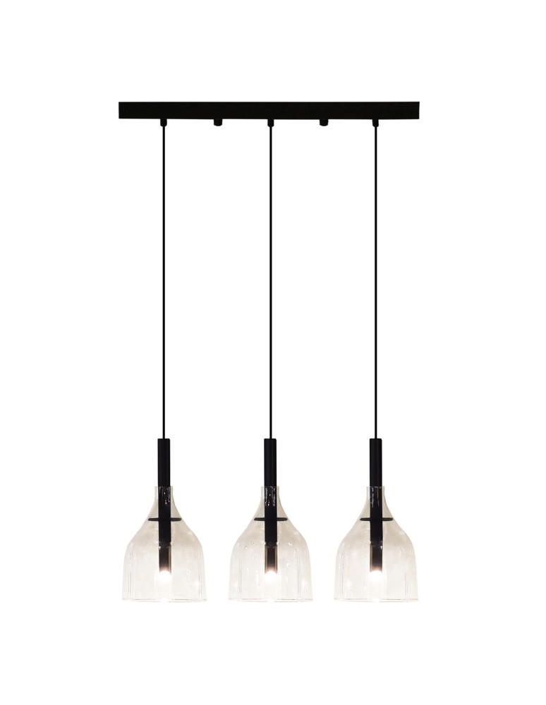 Pendant lamps on a strip - Shilo Pendant lamp Botor 3 - Black (530 mm) 5096 - product kolory-swiatla.pl 1