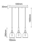 Pendant lamps on a strip - Shilo Pendant lamp Botor 3 - Black (530 mm) 5096 - product 2