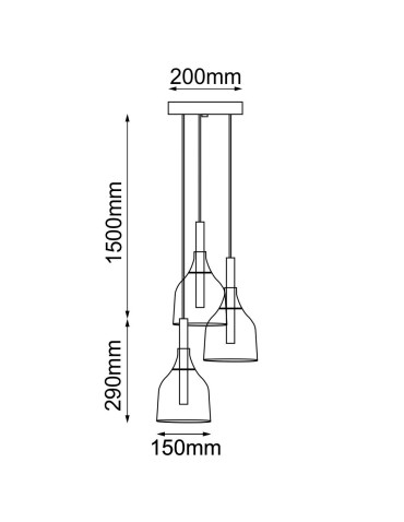 Shilo Lampa wisząca Botor O 3 - Czarna (200 mm) 5097 - produkt 2