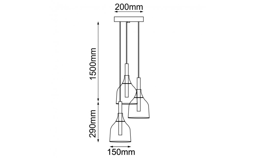 Shilo Lampa wisząca Botor O 3 - Czarna (200 mm) 5097