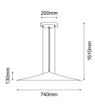 Designer pendant lamps - Shilo Pendant lamp Brito 74 - Platinum matt (740 mm) 5068 - product 2