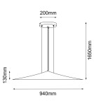 Designer pendant lamps - Shilo Pendant lamp Brito 94 - Platinum matt (940 mm) 5069 - product 2