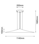 Designer pendant lamps - Shilo Pendant lamp Brito 114 - Platinum matt (1140 mm) 5070 - product 2