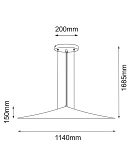 Shilo Lampa wisząca Brito 114 - Platyna mat (1140 mm) 5070 - produkt 2