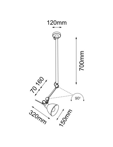 Shilo Lampa wisząca Daisen - Czarna (930 mm) 5623 - produkt 2