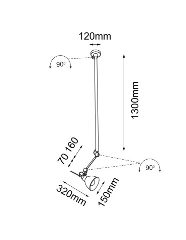 Shilo Lampa wisząca Daisen - Czarna (1530 mm) 5625 - produkt 2