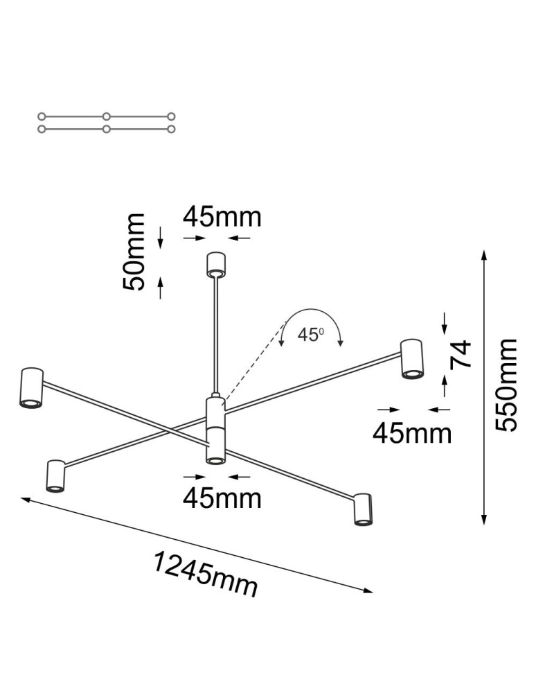 Industrial pendant lamps - Shilo Dakata 4 Pendant Lamp - Black 5636 - product kolory-swiatla.pl 2