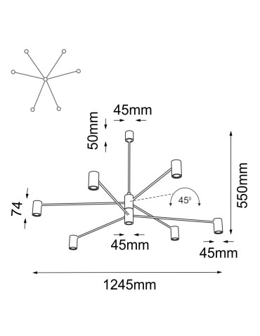 Shilo Lampa wisząca Dakata 6 - Czarna 5638 - produkt 2
