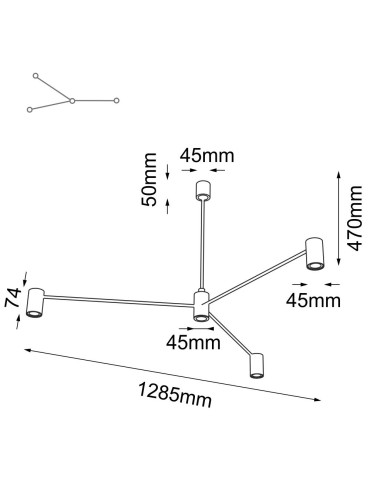 Shilo Lampa wisząca Dakata 3 - Czarna 5648 - produkt 2