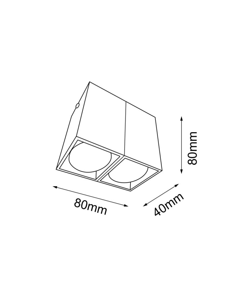 Square ceiling luminaires - Shilo Plafon Doha 2 - Black (80 mm) 1096 - product kolory-swiatla.pl 2