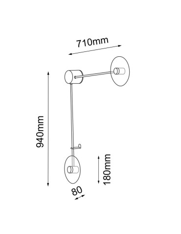 Shilo Wall lamp Furano L - Black (940 mm) 4035 - product 2