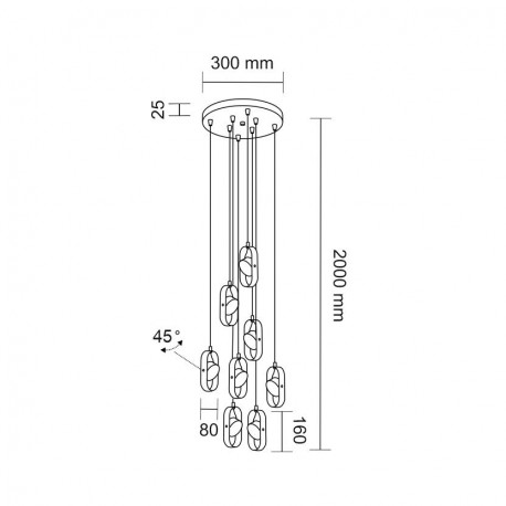 Shilo Lampa wisząca Furoku 8 - Czarna 4000K 8539