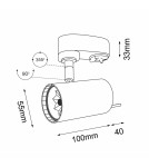 Lamps for 3-phase busbars - Shilo Spot Fussa T R1 - Black - Rail 3F 230V 6633 - product 2