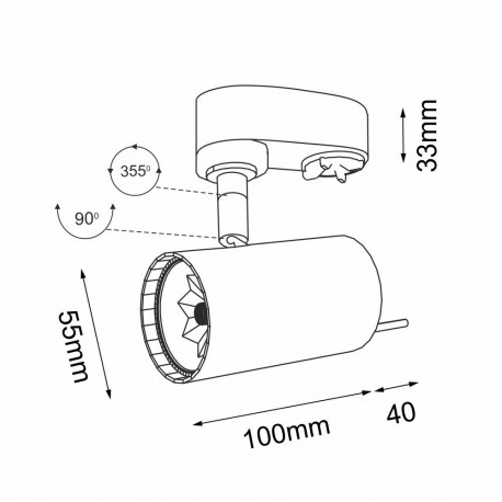 Shilo Spot Fussa T R1 - Czarny - Szynoprzewód 3F 230V 6633