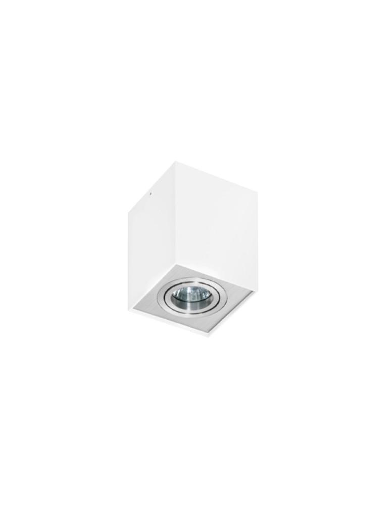 Ceiling luminaires for replaceable light source - Azzardo ELOY 1 WHITE/ALUMINIUM 1xGU10 Surface Mounted Aluminum AZ0872 - product kolory-swiatla.pl 1