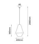 Pendant lamps - Shilo Hagata 1 Pendant Lamp - Gray (400 mm) 5124 - product 2