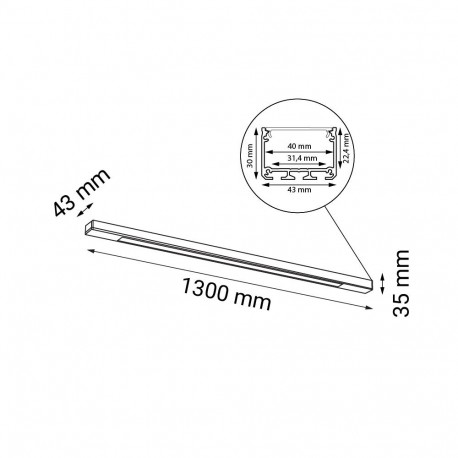 Shilo Plafon Hakoda - Czarny (1300 mm) 3000K 1956