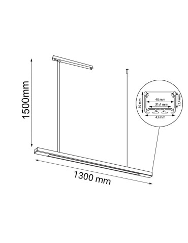 Shilo Lampa wisząca Hakoda - Biała (1300 mm) 4000K 8657 - produkt 2
