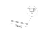 Flush-mounted linear lamps - Shilo Hanawa Recessed Lamp - Black (900 mm) 4000K 8650 - product 2