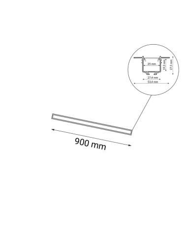 Shilo Lampa wpuszczana Hanawa - Czarna (900 mm) 4000K 8650 - produkt 2