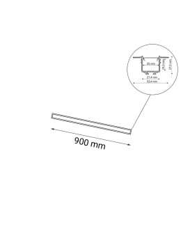Shilo Lampa wpuszczana Hanawa - Czarna (900 mm) 4000K 8650 - produkt 2
