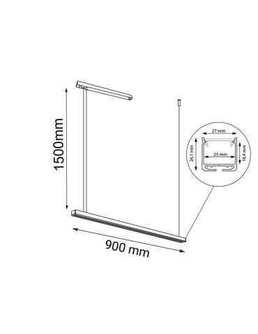 Shilo Lampa wisząca Hanawa - Czarna (900 mm) 4000K 8652 - produkt 2