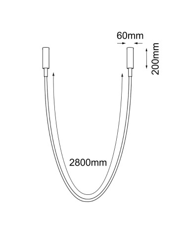 Shilo Lampa wisząca natynkowa Hebi - Czarna (3200 mm) 4000K 5057 - produkt 2