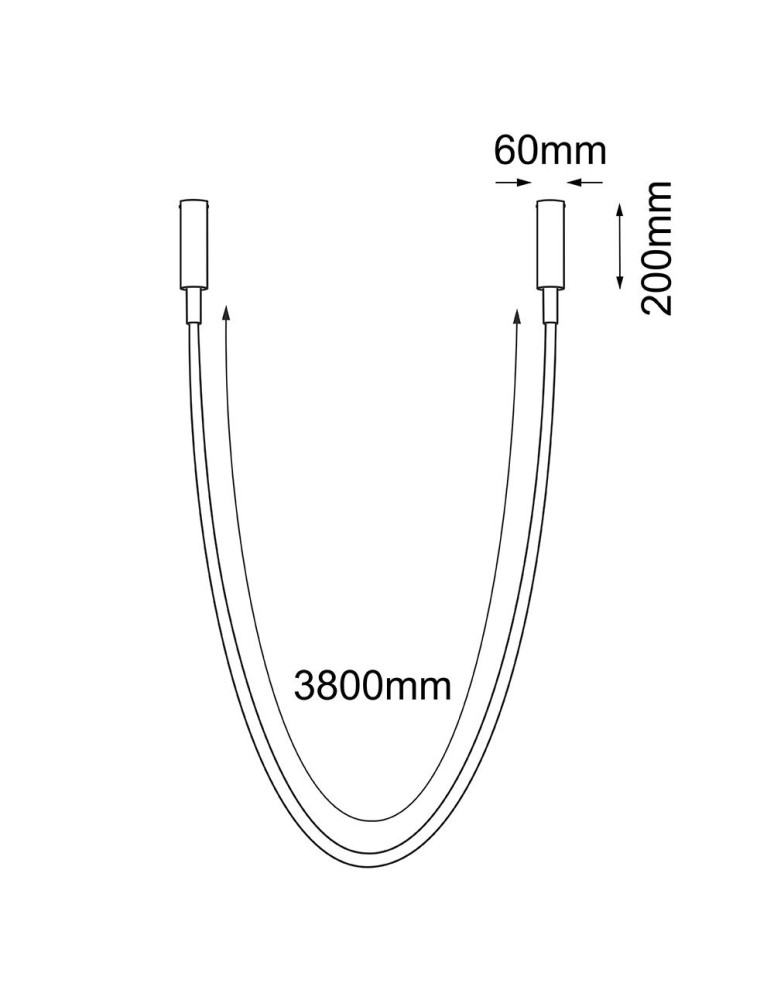 Designer pendant lamps - Shilo Hebi surface-mounted pendant lamp - Black (4200 mm) 3000K 5058 - product kolory-swiatla.pl 2