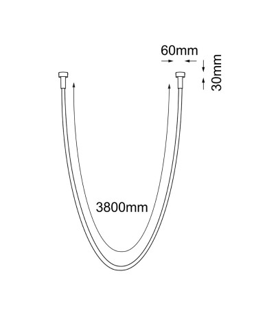 Shilo Lampa wisząca podtynkowa Hebi - Czarna (3860 mm) 3000K 3022 - produkt 2