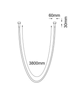 Shilo Lampa wisząca podtynkowa Hebi - Czarna (3860 mm) 3000K 3022 - produkt 2