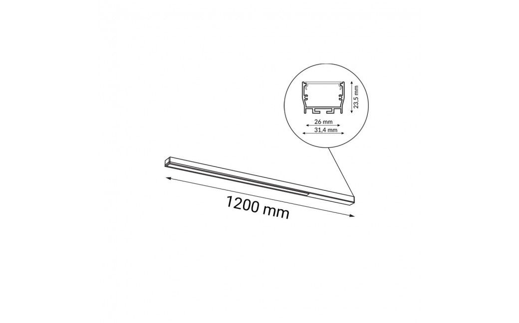 Shilo Plafon Hiate Line - Czarny (1200 mm) 3000K 1808