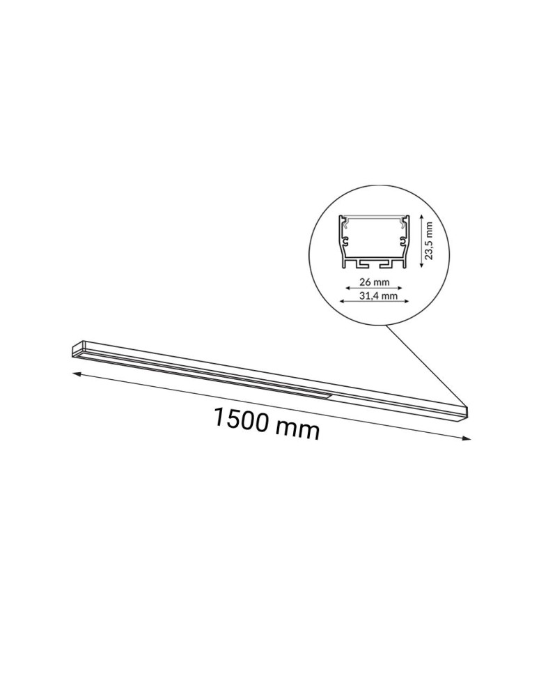 Surface-mounted beam lamps - Shilo Plafond Hiate Line - Black (1500 mm) 4000K 1814 - product kolory-swiatla.pl 2