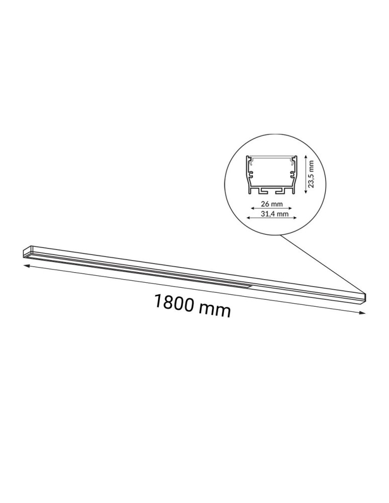 Surface-mounted beam lamps - Shilo Plafond Hiate Line - Black (1800 mm) 3000K 1816 - product kolory-swiatla.pl 2